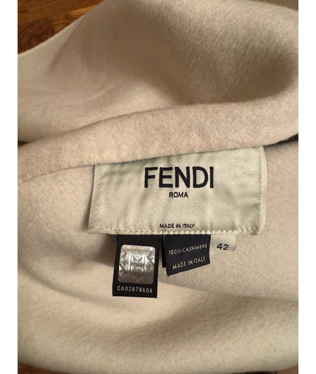 FENDI Белое кашемировое пальто, фото 5