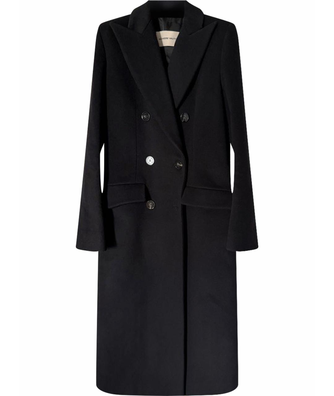 ALEXANDRE VAUTHIER Черное шерстяное пальто, фото 1
