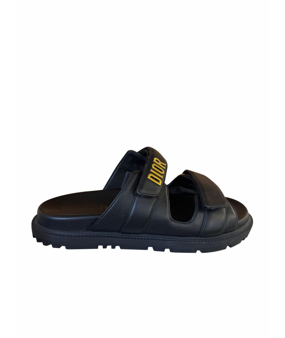 CHRISTIAN DIOR Черные кожаные сандалии, фото 1