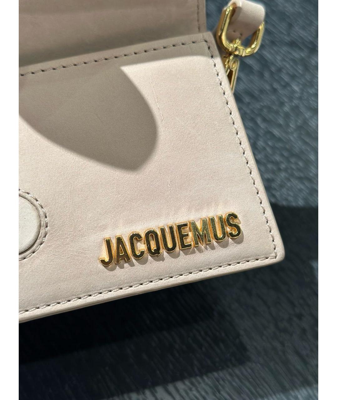 JACQUEMUS Бежевая замшевая сумка через плечо, фото 8