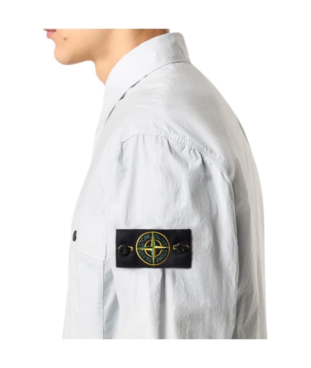 STONE ISLAND Голубая хлопковая кэжуал рубашка, фото 3