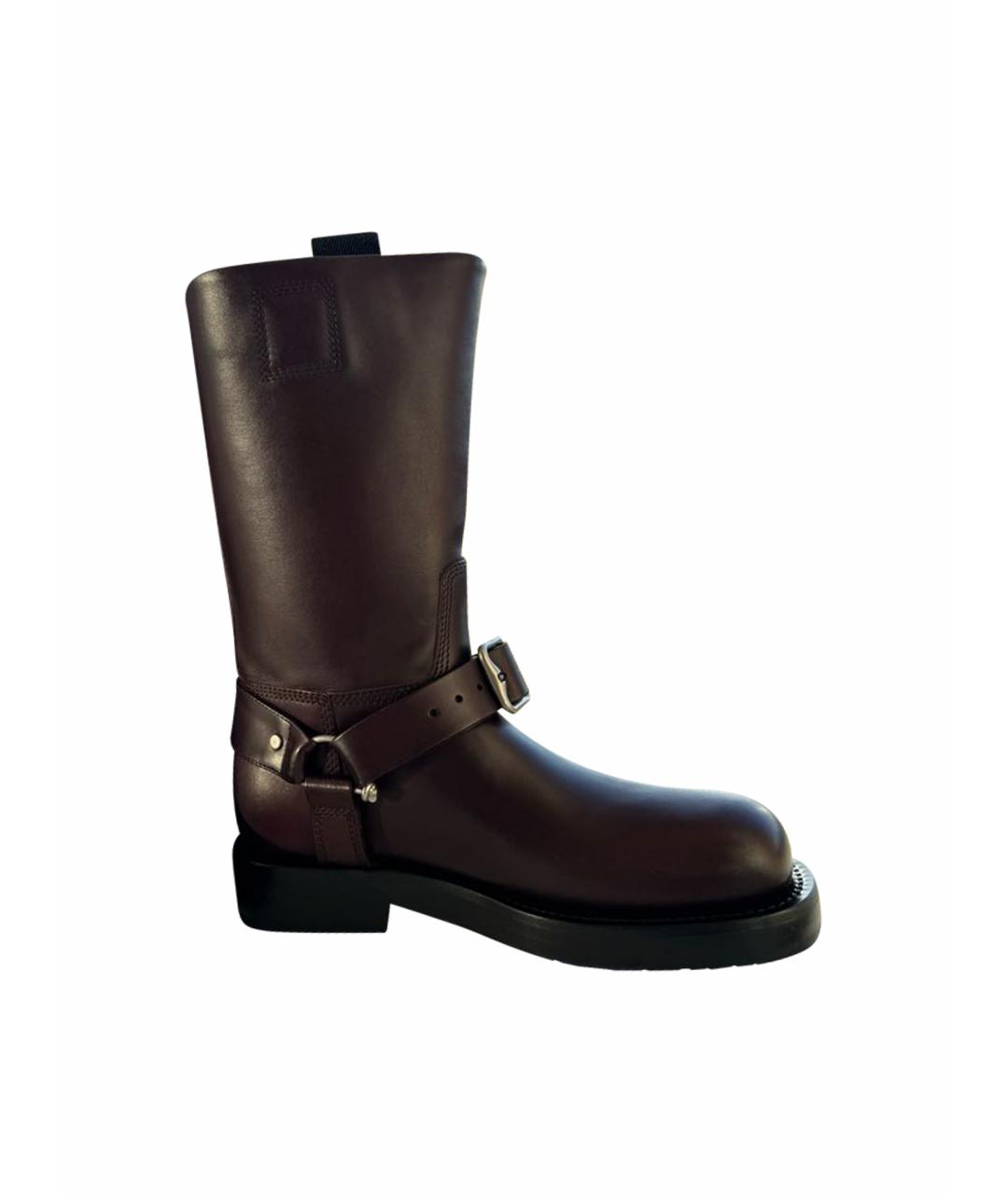 BURBERRY Бордовые кожаные сапоги, фото 1