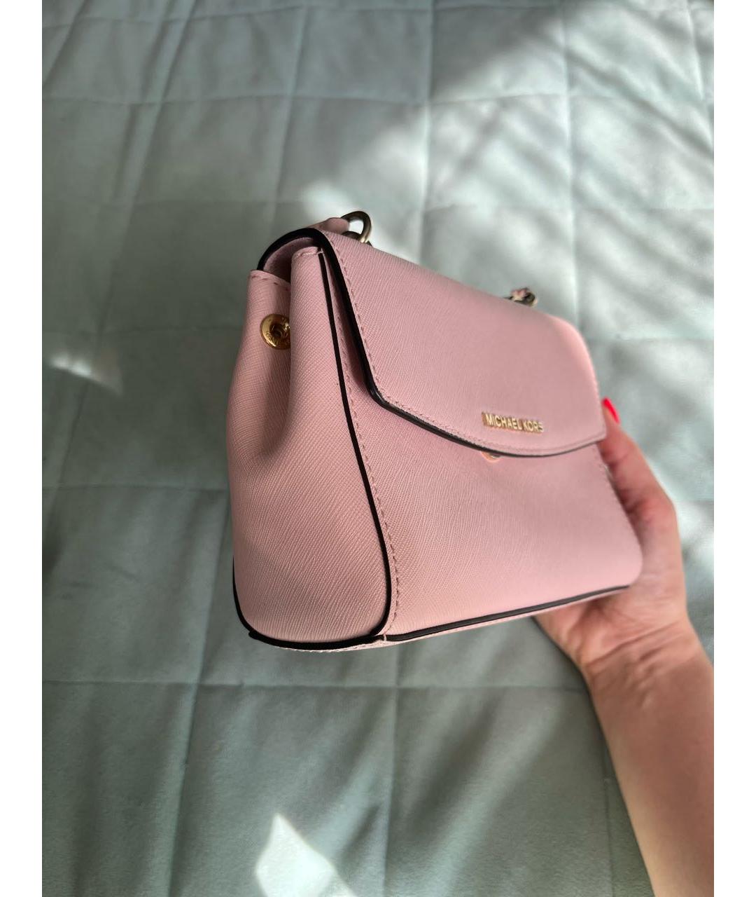MICHAEL KORS Розовая кожаная сумка с короткими ручками, фото 2