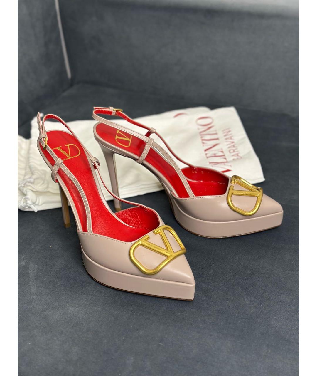 VALENTINO Бежевые кожаные туфли, фото 7