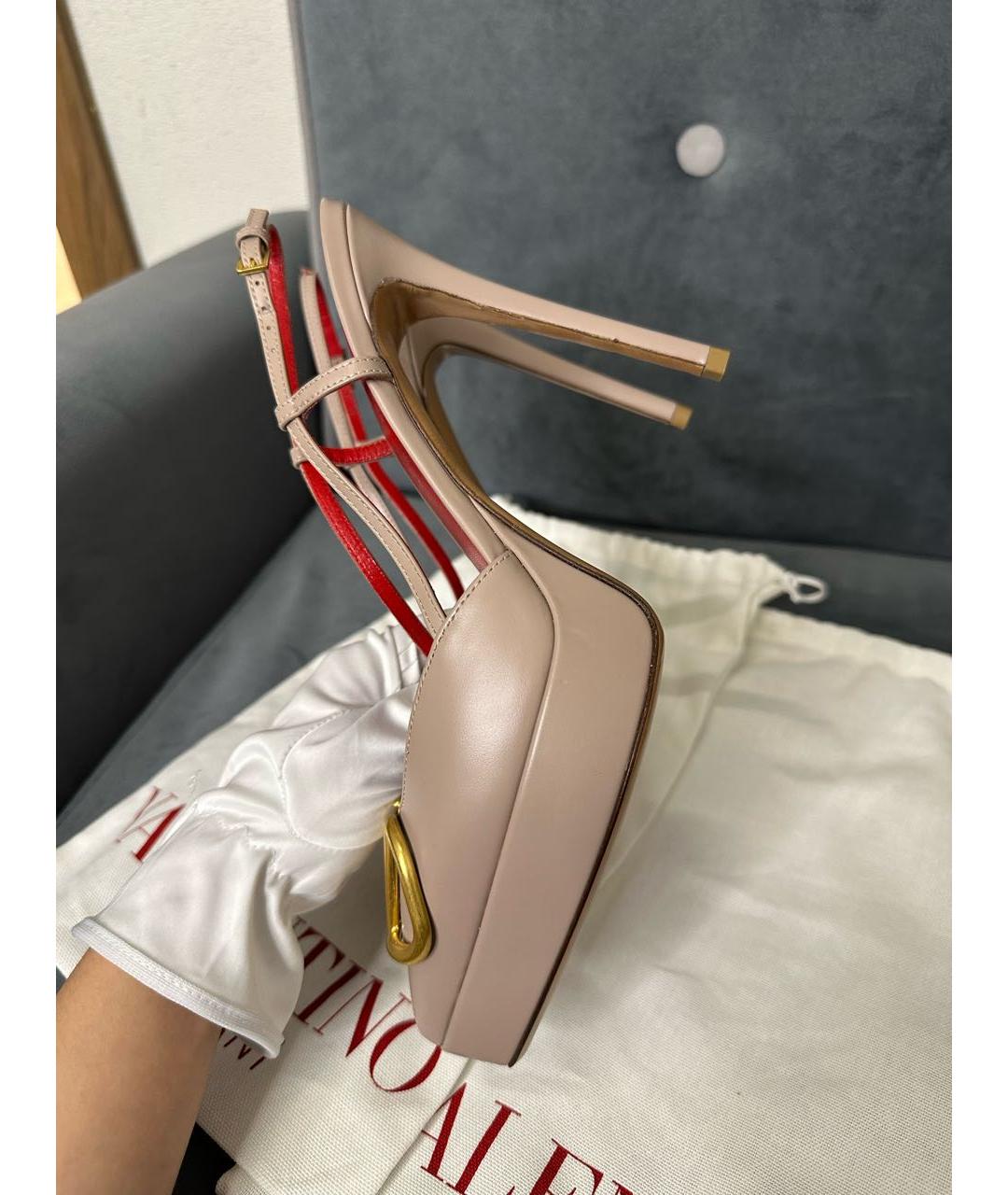 VALENTINO Бежевые кожаные туфли, фото 9