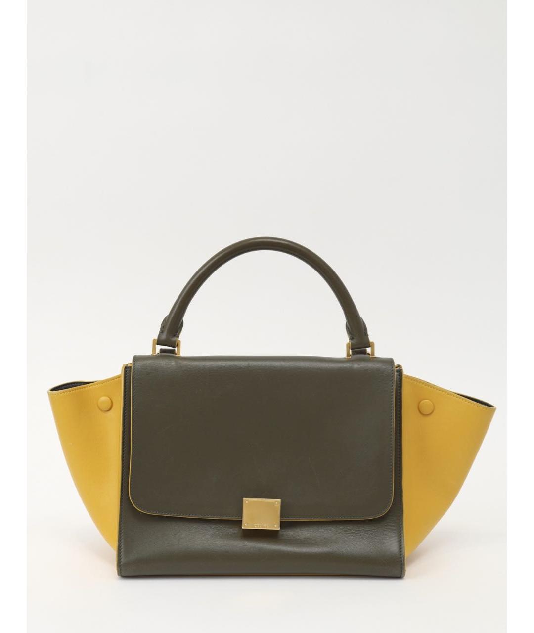 CELINE Зеленая кожаная сумка с короткими ручками, фото 5