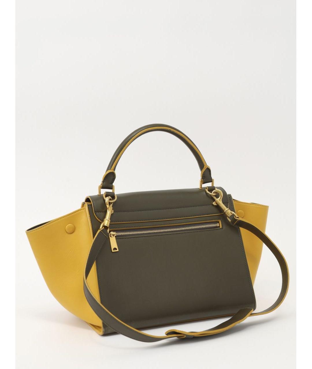 CELINE Зеленая кожаная сумка с короткими ручками, фото 3