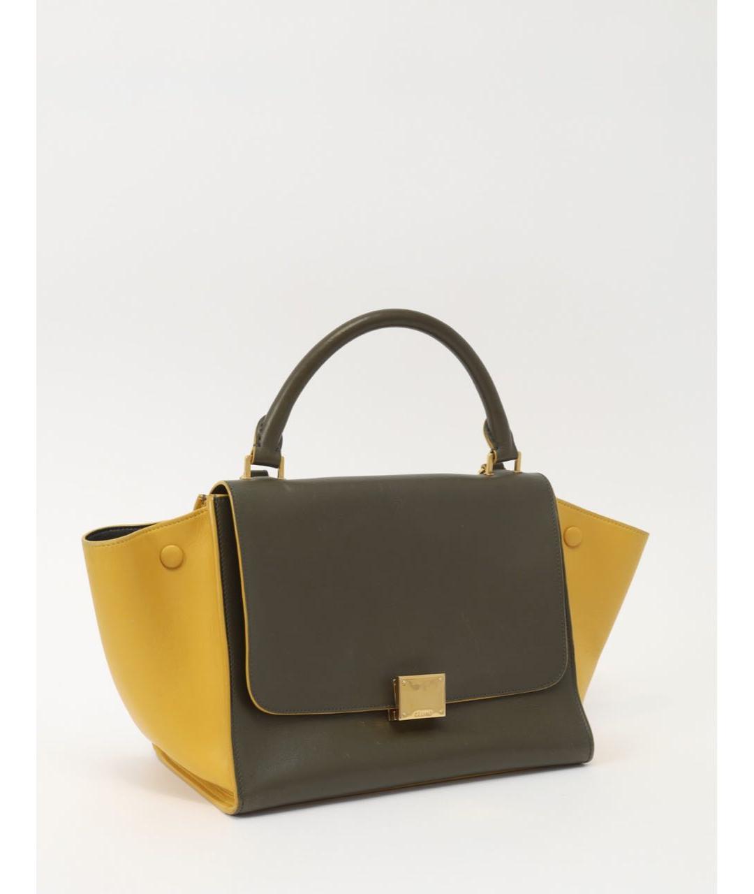 CELINE Зеленая кожаная сумка с короткими ручками, фото 2