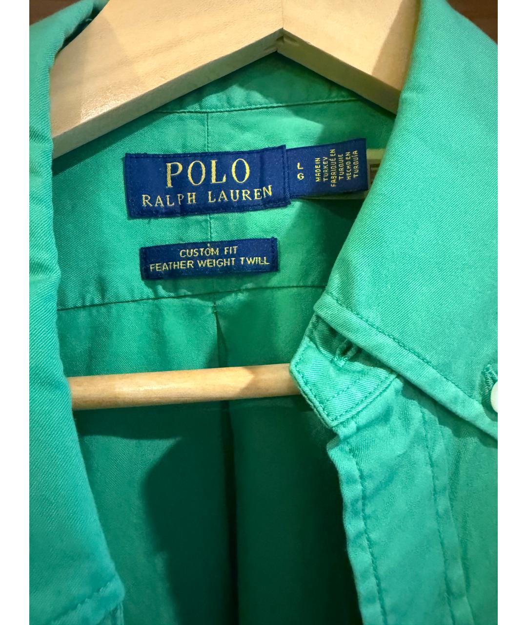 POLO RALPH LAUREN Зеленая хлопковая кэжуал рубашка, фото 5