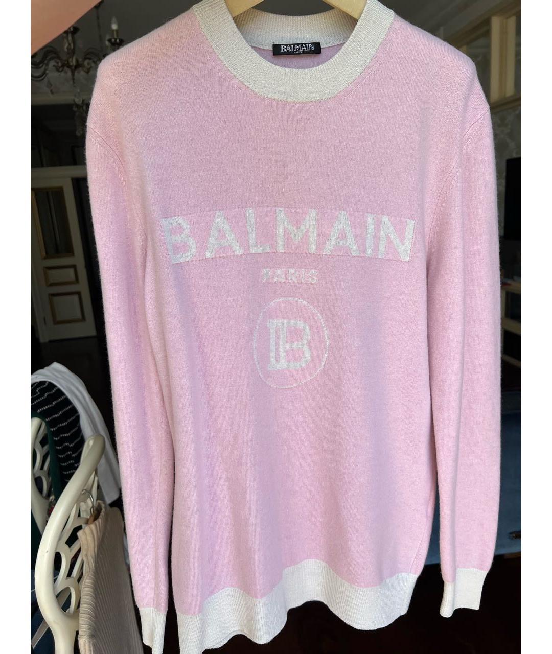BALMAIN Розовый шерстяной джемпер / свитер, фото 5