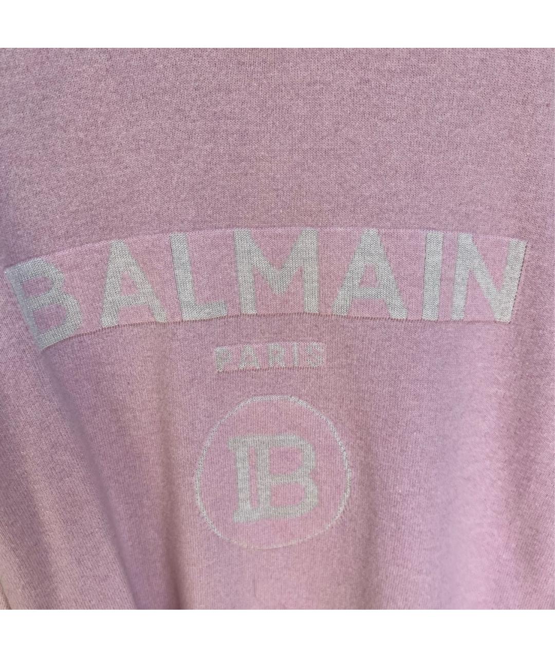 BALMAIN Розовый шерстяной джемпер / свитер, фото 3