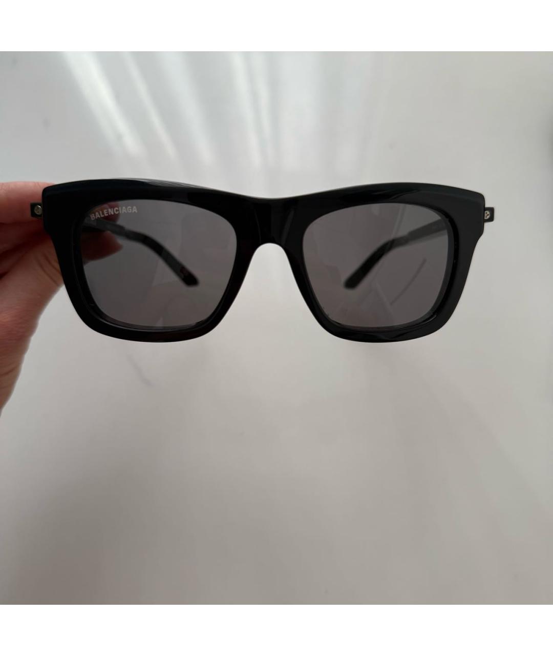 BALENCIAGA Антрацитовые пластиковые солнцезащитные очки, фото 2