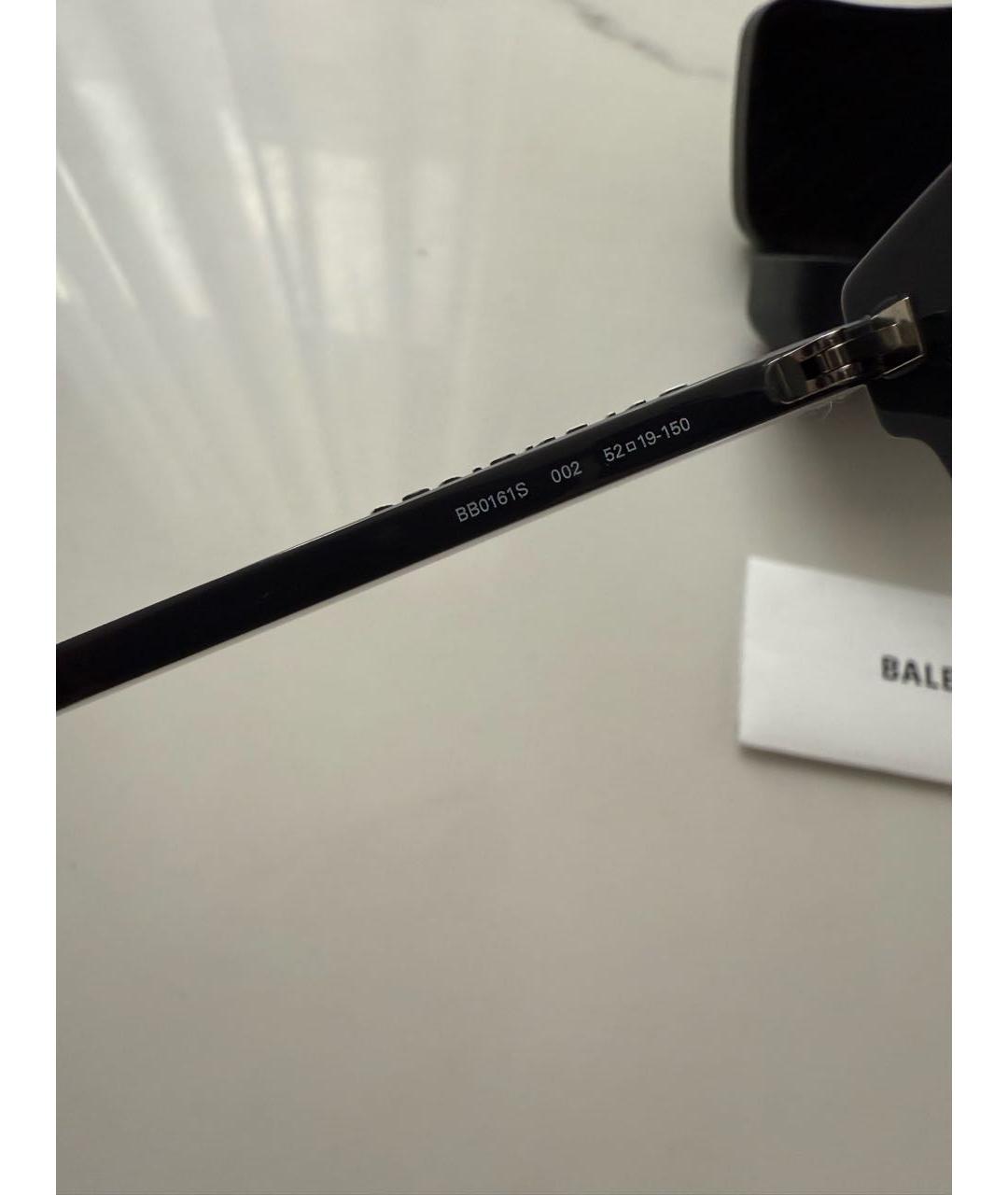 BALENCIAGA Антрацитовые пластиковые солнцезащитные очки, фото 5