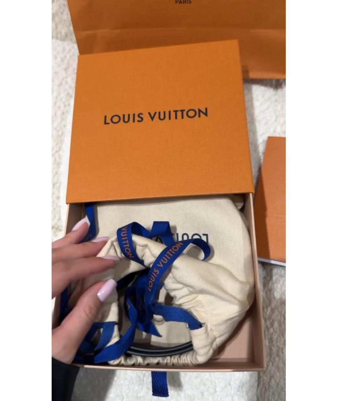 LOUIS VUITTON Черный кожаный ремень, фото 2