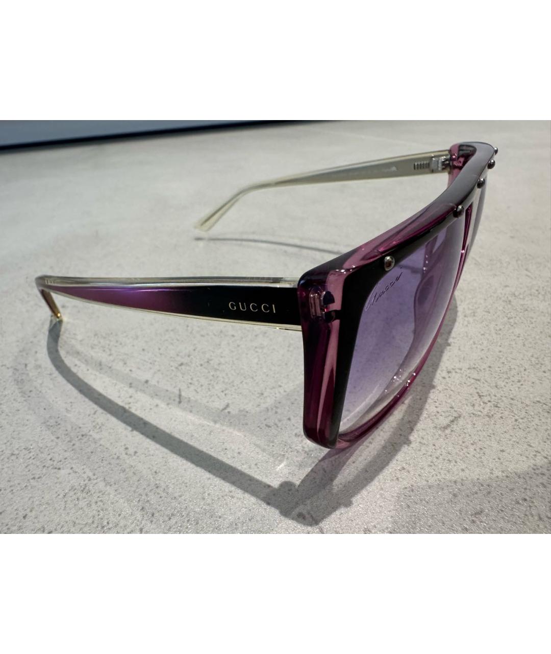 GUCCI Фиолетовые пластиковые солнцезащитные очки, фото 2