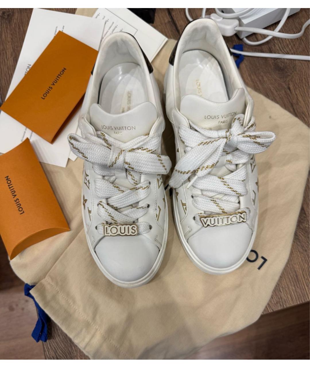 LOUIS VUITTON Белые кожаные кеды, фото 2