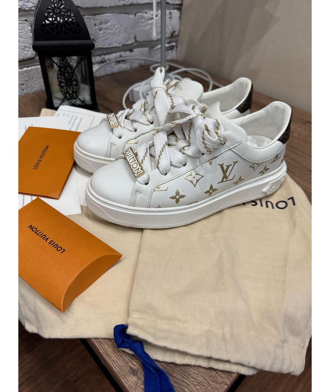 LOUIS VUITTON Белые кожаные кеды, фото 4
