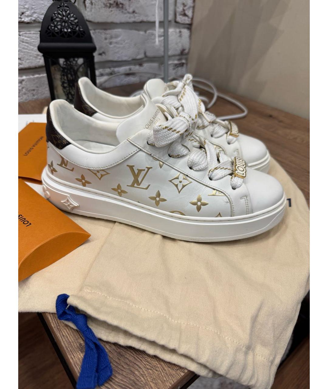 LOUIS VUITTON Белые кожаные кеды, фото 9