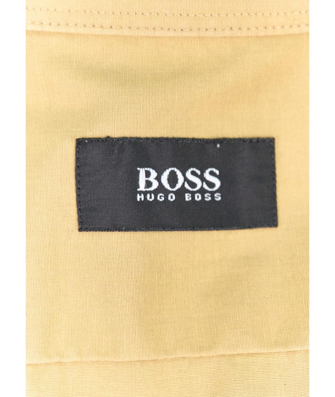 HUGO BOSS Бежевая хлопковая классическая рубашка, фото 3
