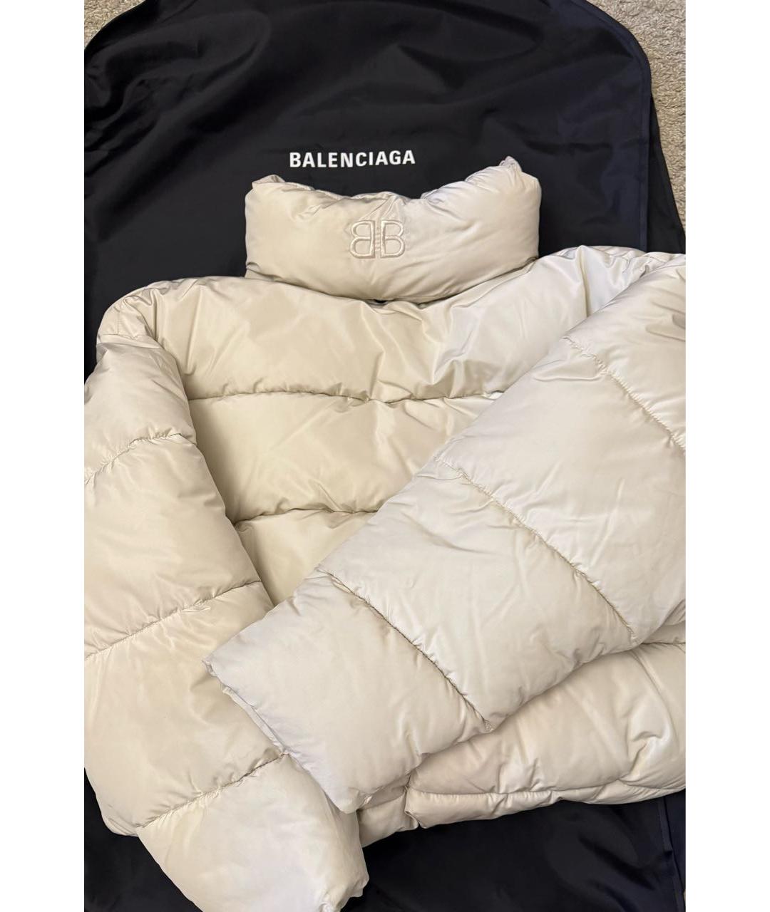 BALENCIAGA Бежевый полиэстеровый пуховик, фото 2