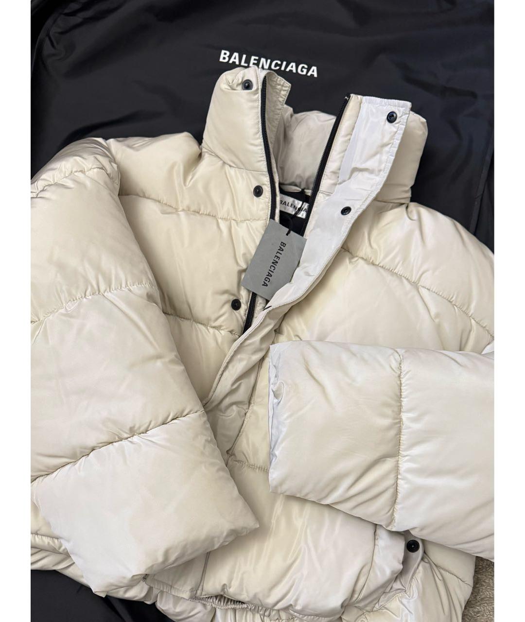 BALENCIAGA Бежевый полиэстеровый пуховик, фото 3