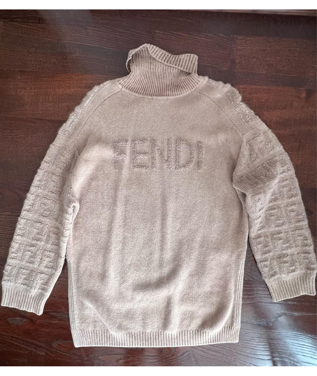 FENDI Бежевый полиамидовый джемпер / свитер, фото 2
