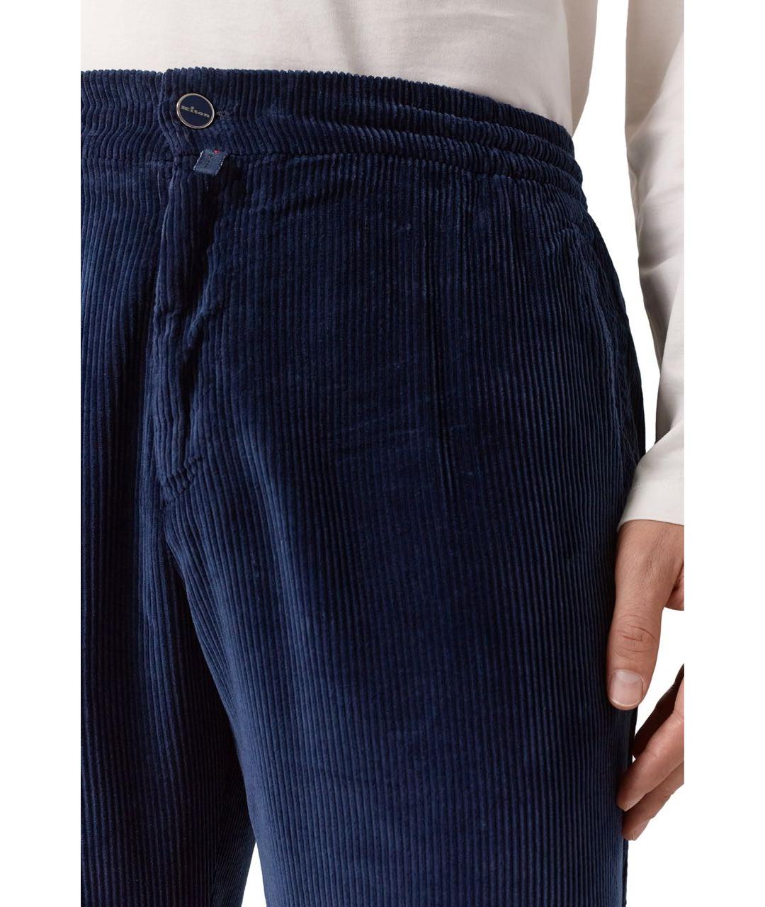 KITON Темно-синие хлопковые повседневные брюки, фото 5
