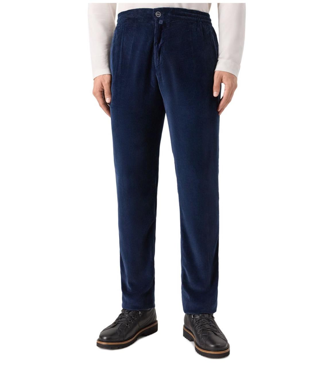 KITON Темно-синие хлопковые повседневные брюки, фото 3