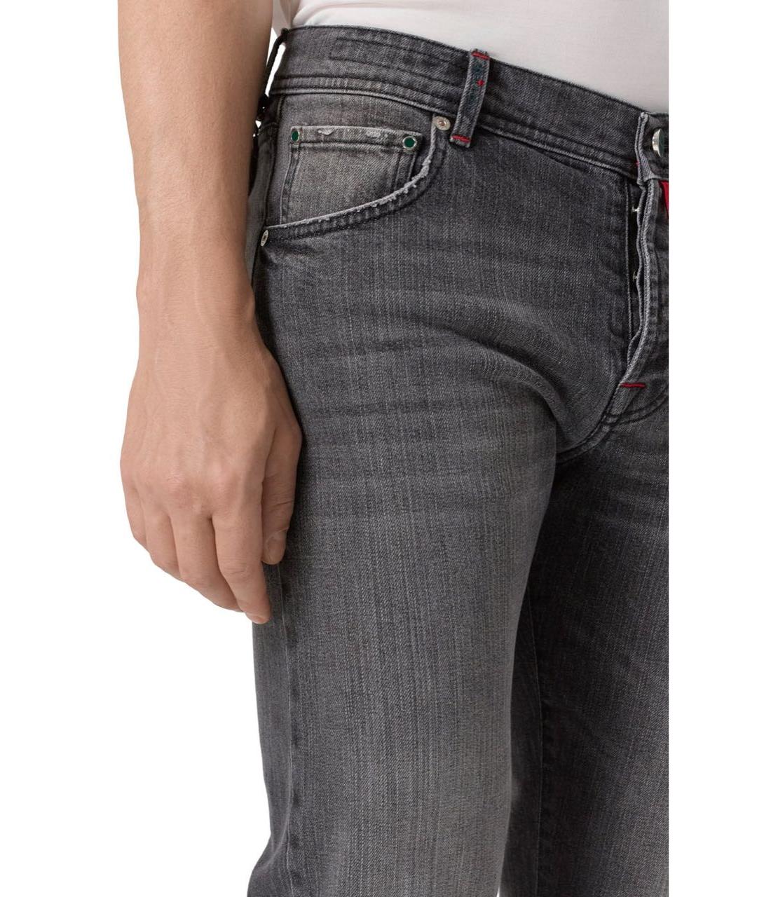 KITON Черные хлопко-эластановые джинсы скинни, фото 5