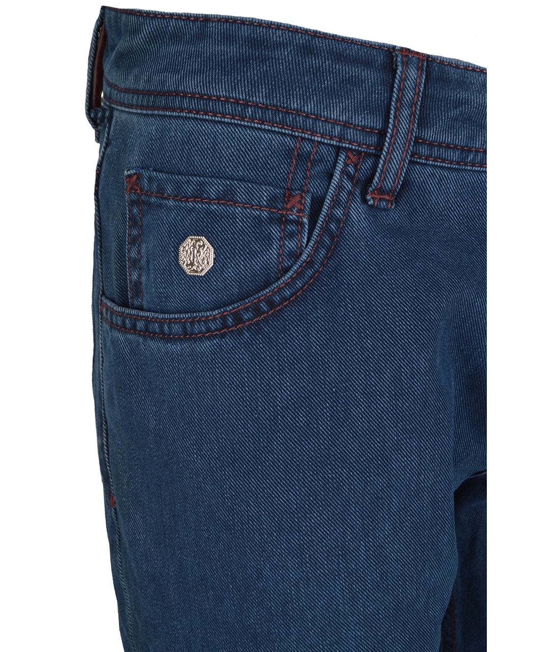 STEFANO RICCI Синие хлопко-лиоцелловые прямые джинсы, фото 2