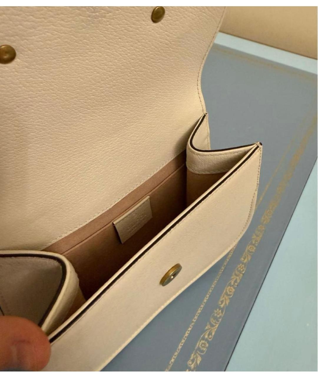 GUCCI Белая кожаная сумка через плечо, фото 4