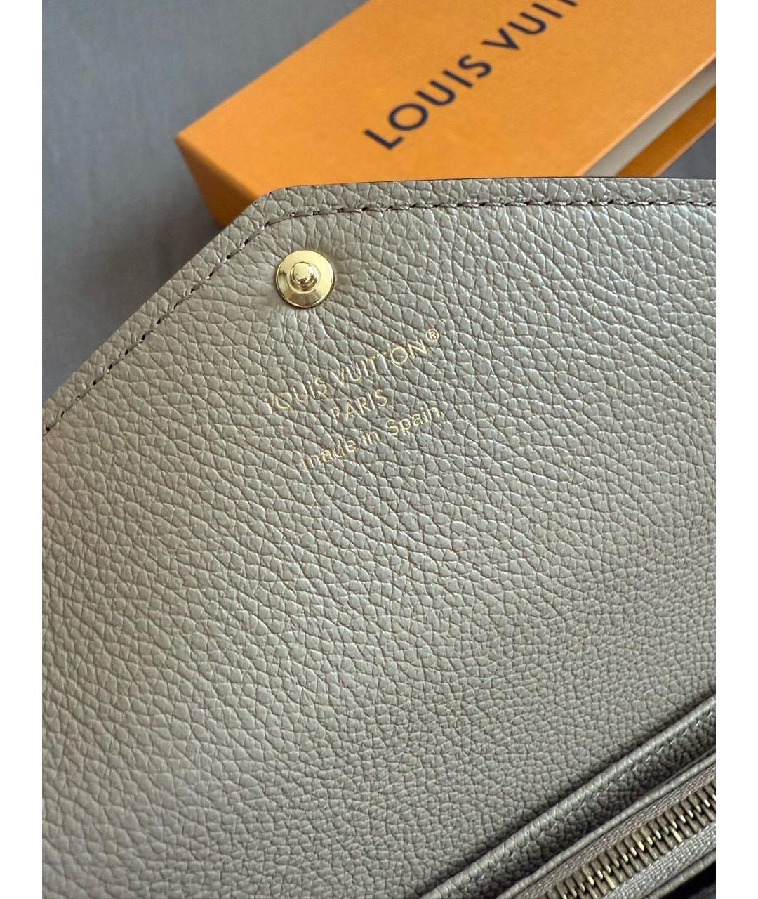 LOUIS VUITTON Бежевый кожаный кошелек, фото 2