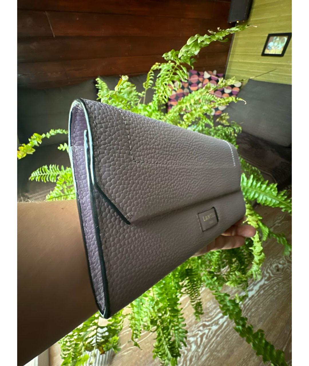 LANCEL Фиолетовый кожаный кошелек, фото 3
