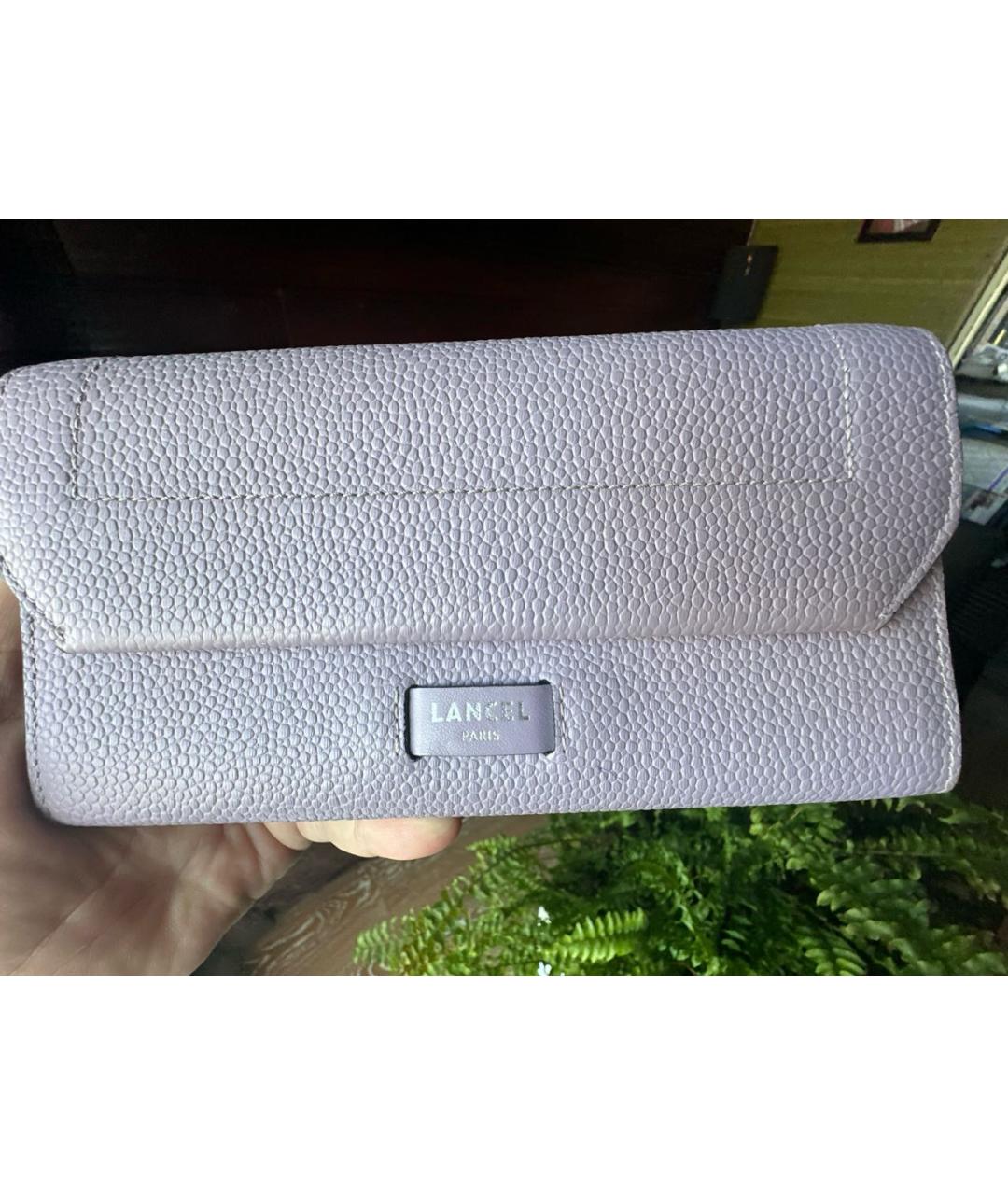 LANCEL Фиолетовый кожаный кошелек, фото 2
