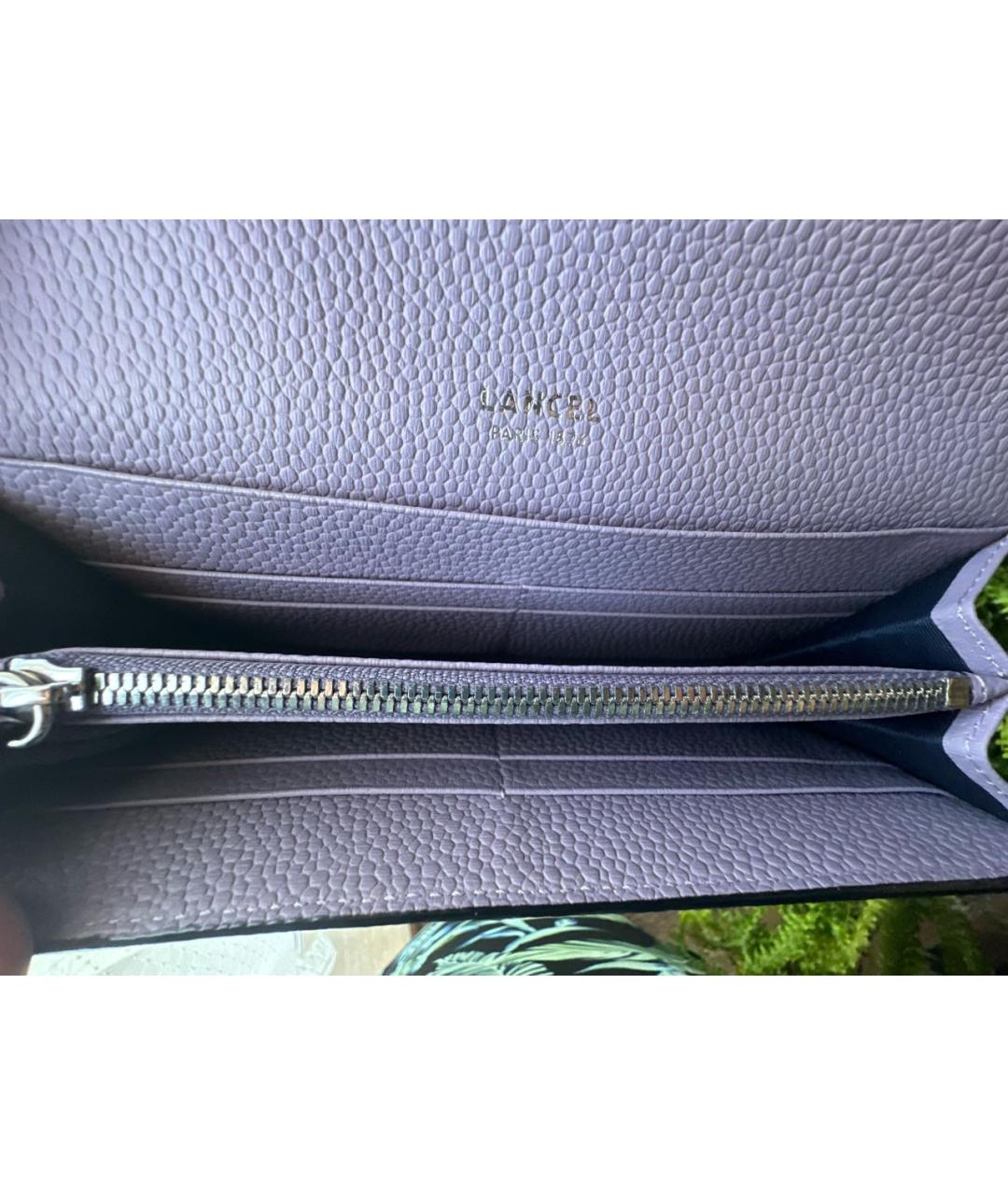 LANCEL Фиолетовый кожаный кошелек, фото 6