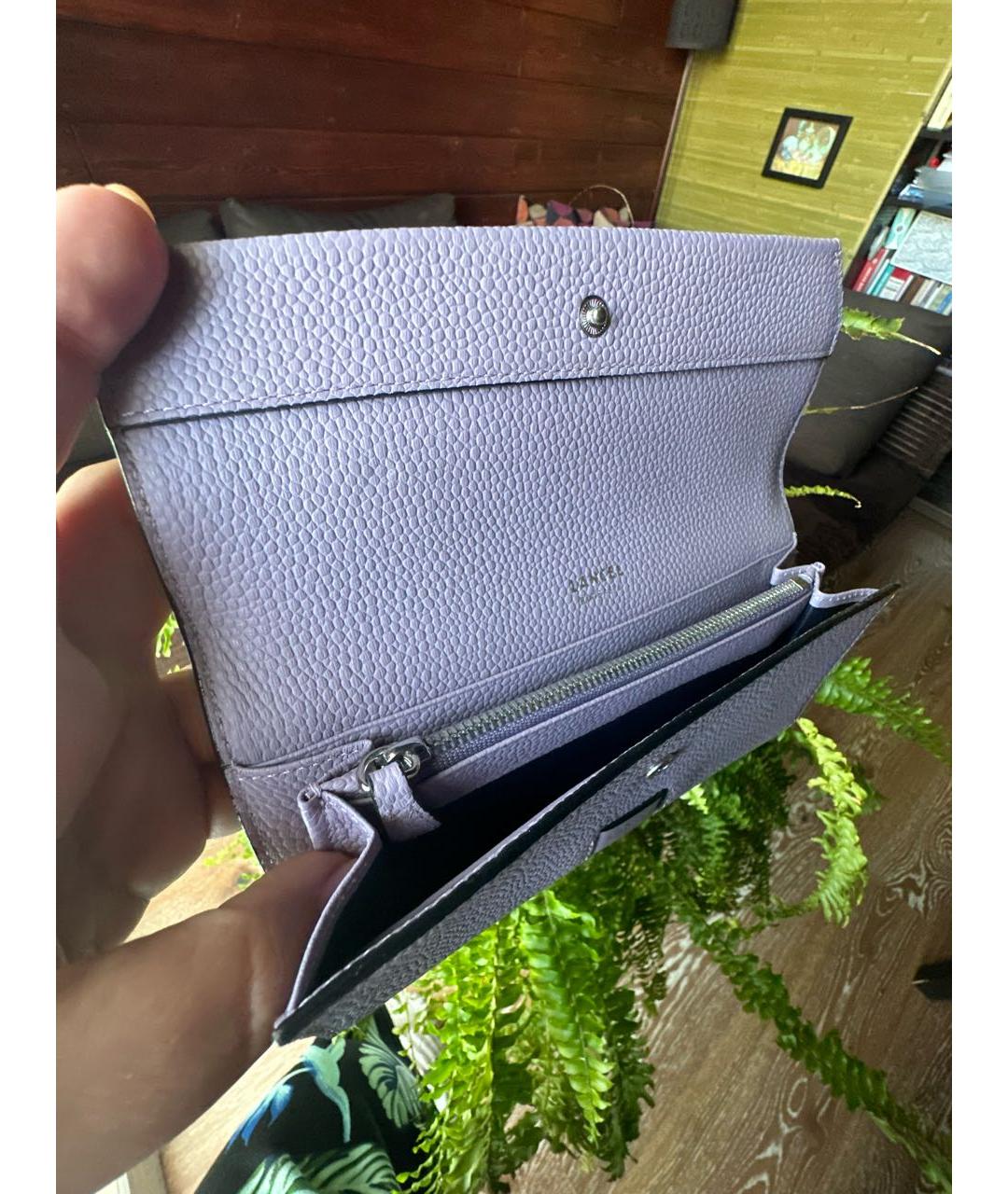 LANCEL Фиолетовый кожаный кошелек, фото 5