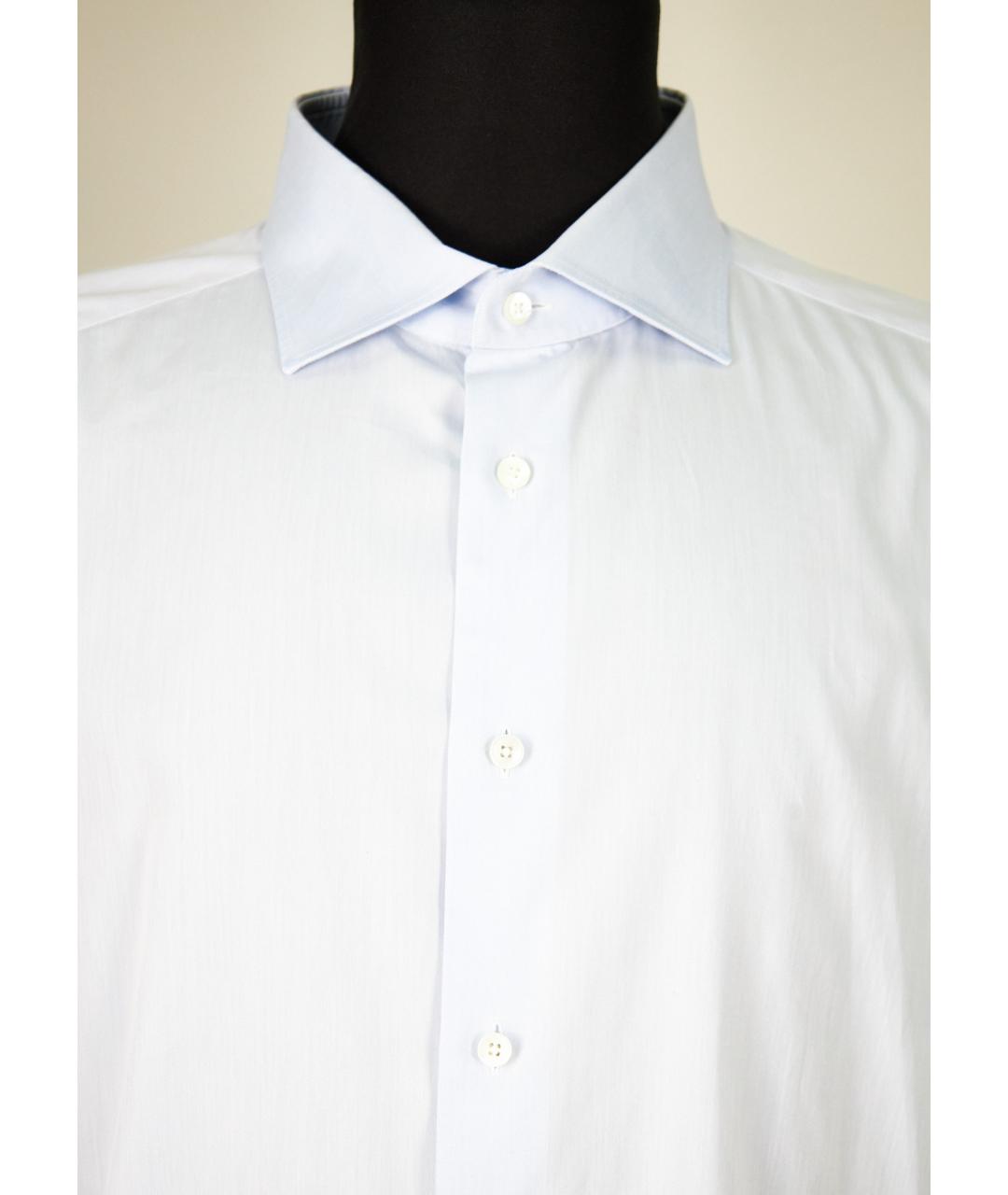 ERMENEGILDO ZEGNA XXX Голубая хлопковая классическая рубашка, фото 4