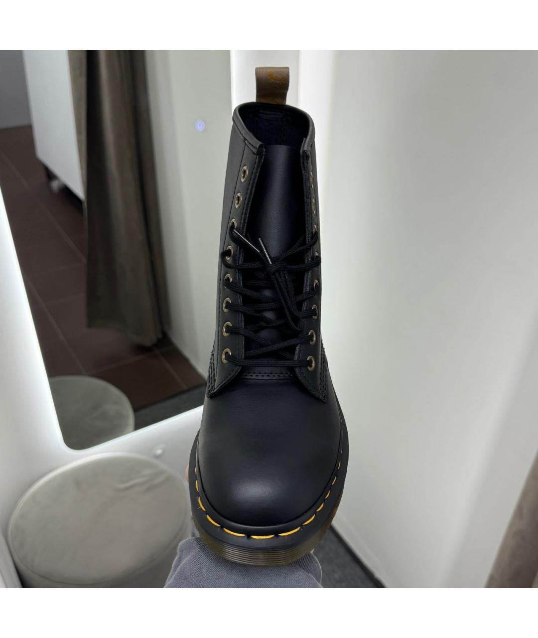 DR. MARTENS Черные высокие ботинки из искусственной кожи, фото 4