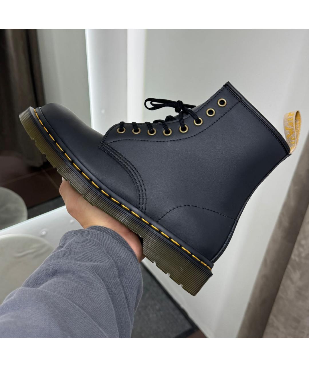 DR. MARTENS Черные высокие ботинки из искусственной кожи, фото 2