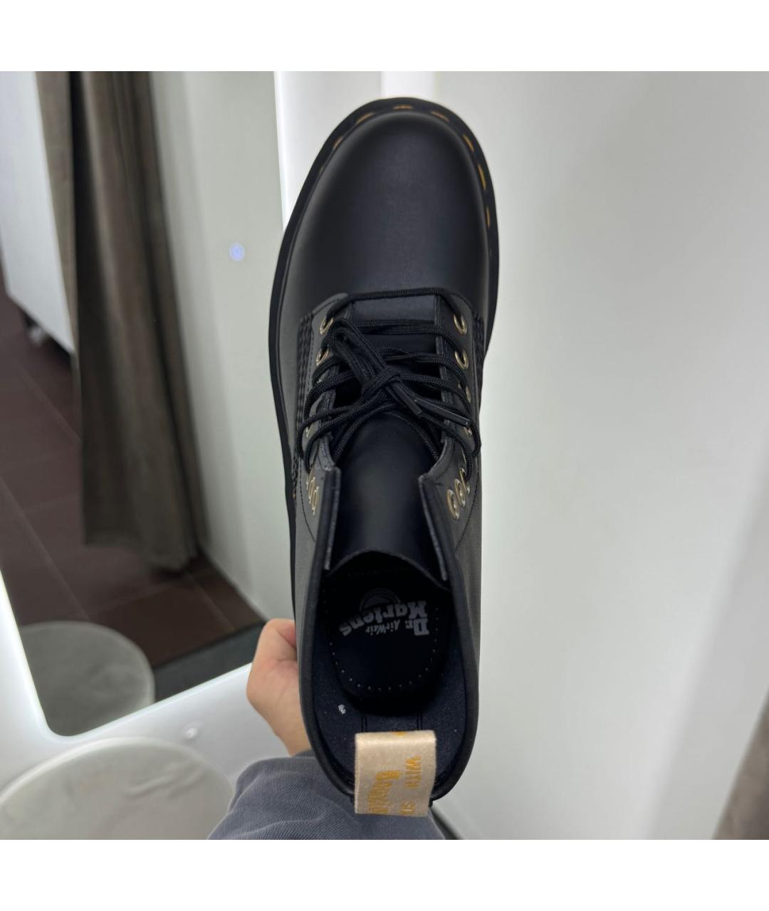 DR. MARTENS Черные высокие ботинки из искусственной кожи, фото 3