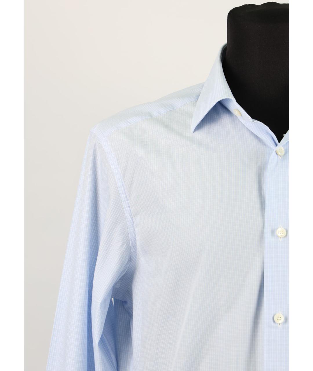ERMENEGILDO ZEGNA XXX Голубая хлопковая классическая рубашка, фото 5