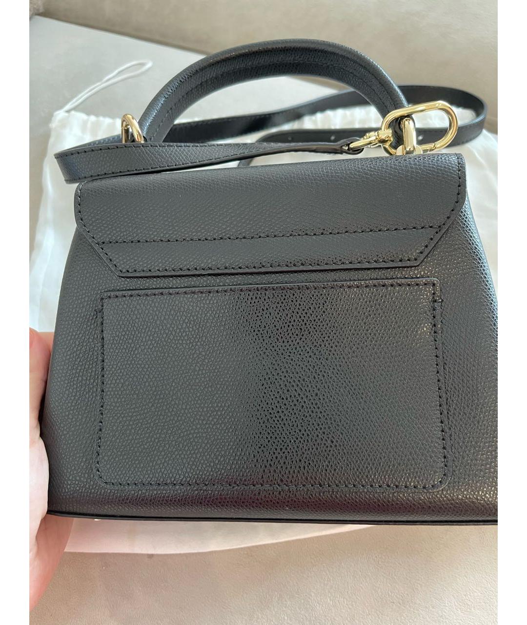 FURLA Черная кожаная сумка с короткими ручками, фото 3