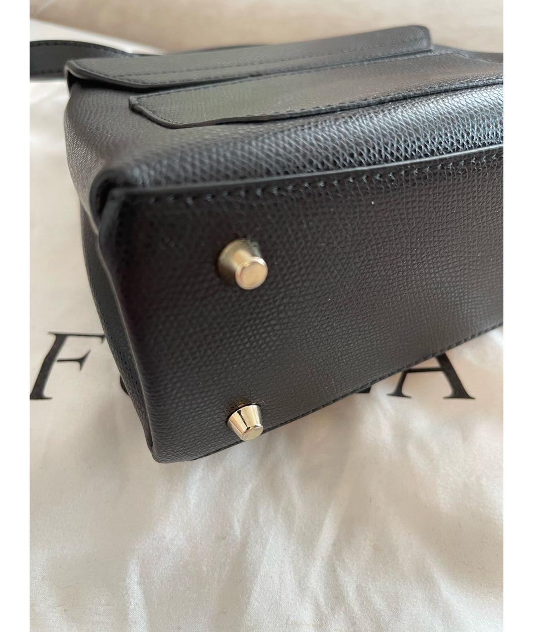 FURLA Черная кожаная сумка с короткими ручками, фото 6