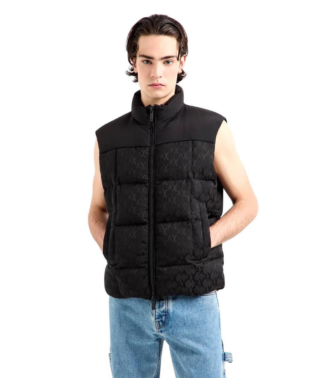ARMANI EXCHANGE Черный полиэстеровый жилет, фото 3