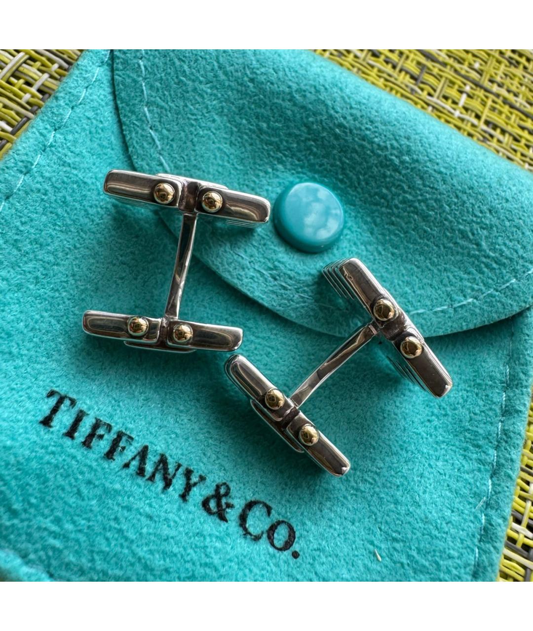 TIFFANY&CO Серебряные серебряные запонки, фото 5