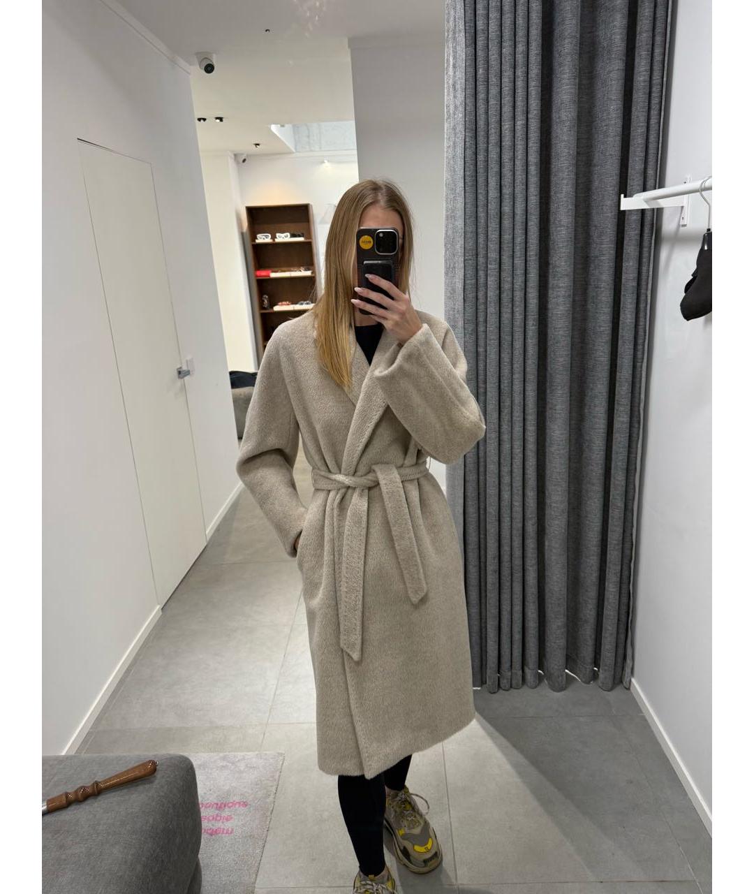 MAX MARA Бежевое шерстяное пальто, фото 5