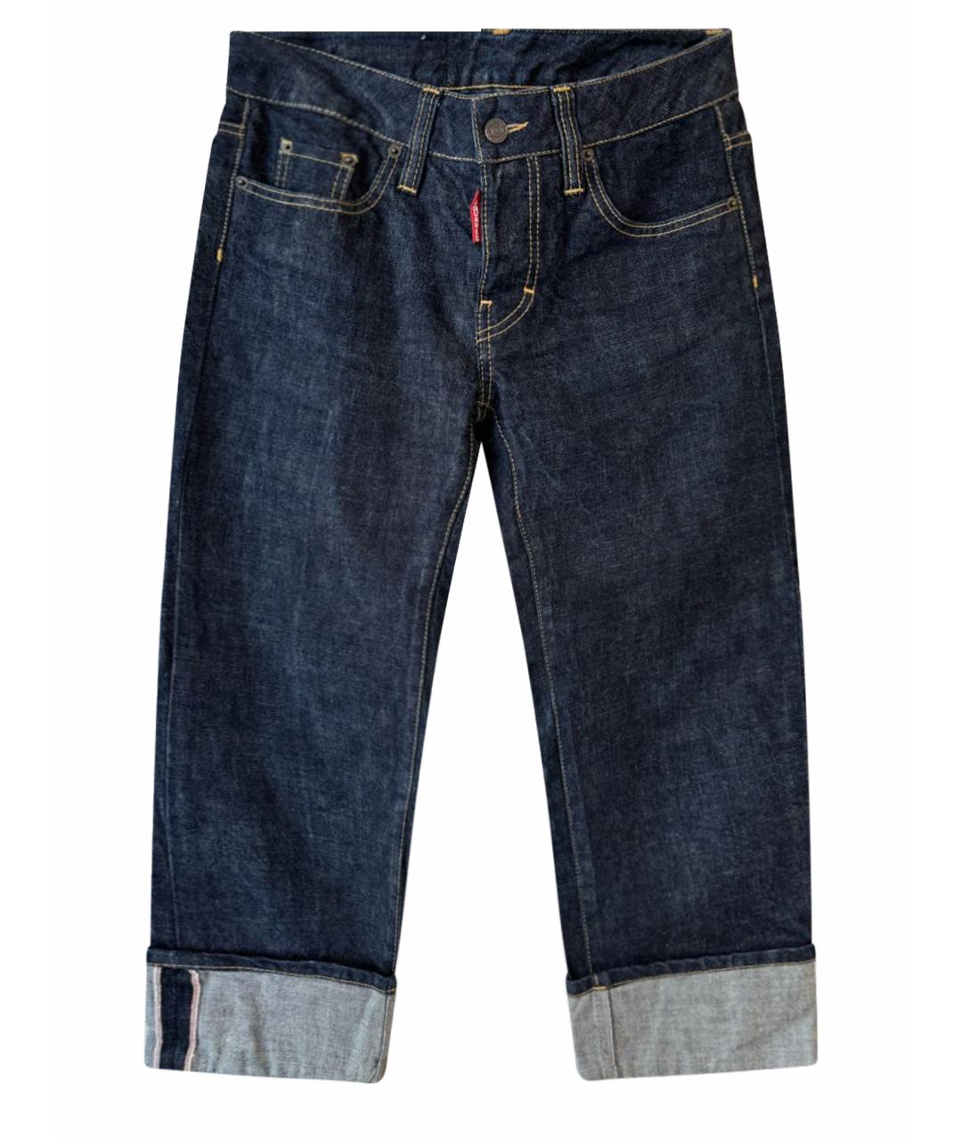 DSQUARED2 Темно-синие хлопковые прямые джинсы, фото 1