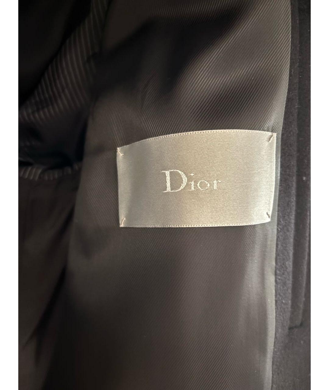CHRISTIAN DIOR Черное шерстяное пальто, фото 4