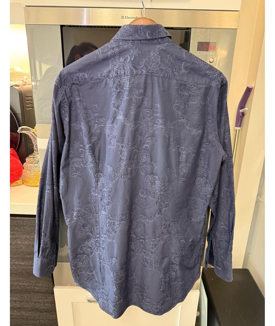 ETRO Синяя хлопковая классическая рубашка, фото 2