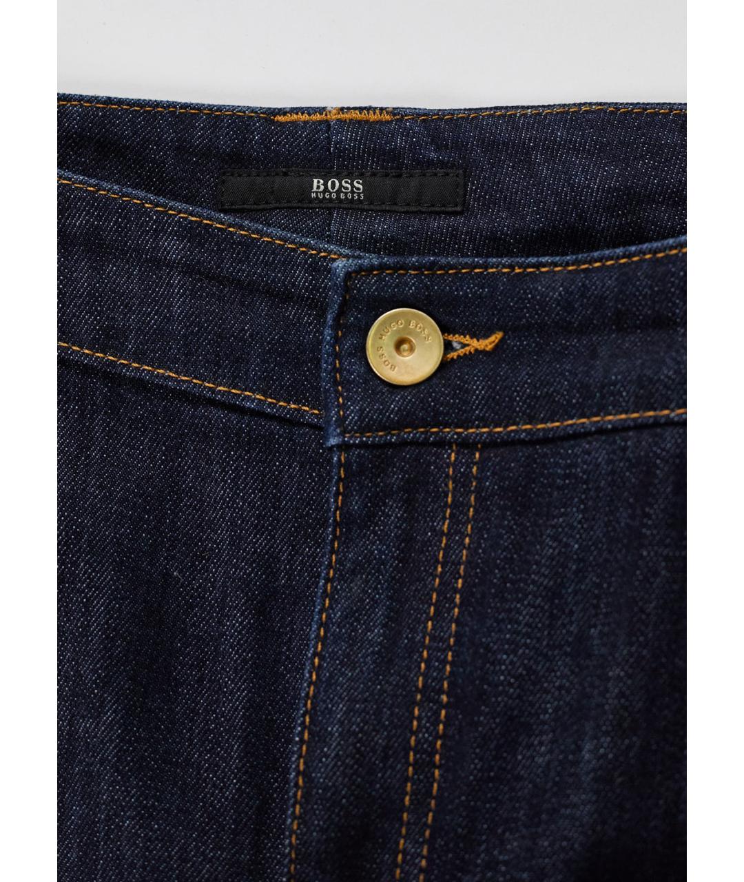 HUGO BOSS Темно-синяя хлопковая юбка мини, фото 5